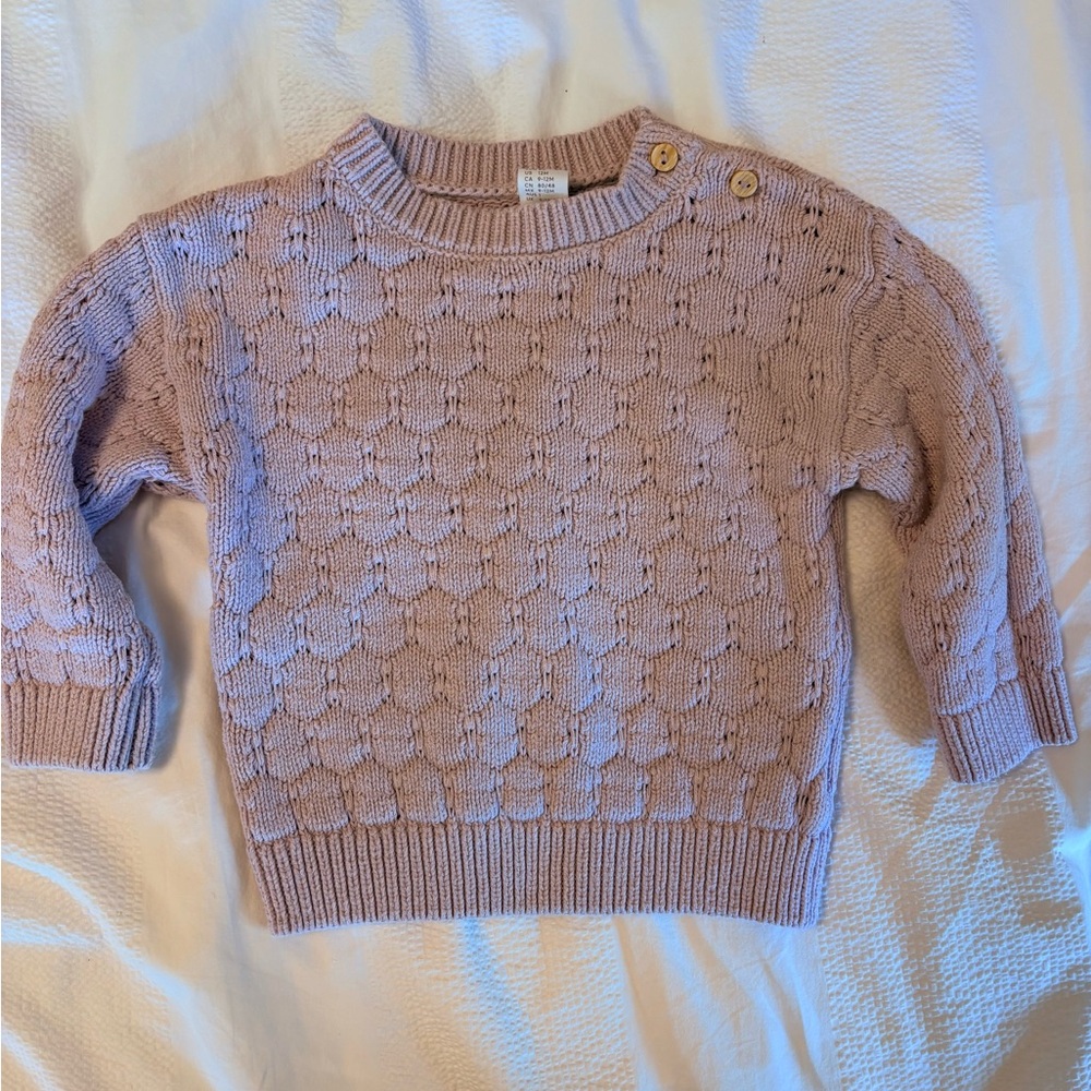 H&M Lilac Knit Sweater with Button Shoulder